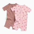 Strawberry Fields & Ribbed Summer Baby Pajamas 2 Pack