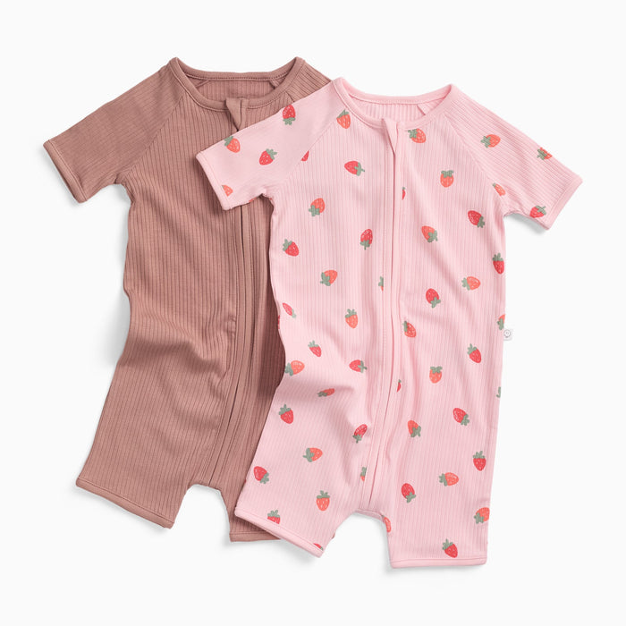 Strawberry Fields & Ribbed Summer Snug Fit Pajamas 2 Pack