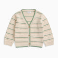 Striped Pointelle Knitted Cardigan