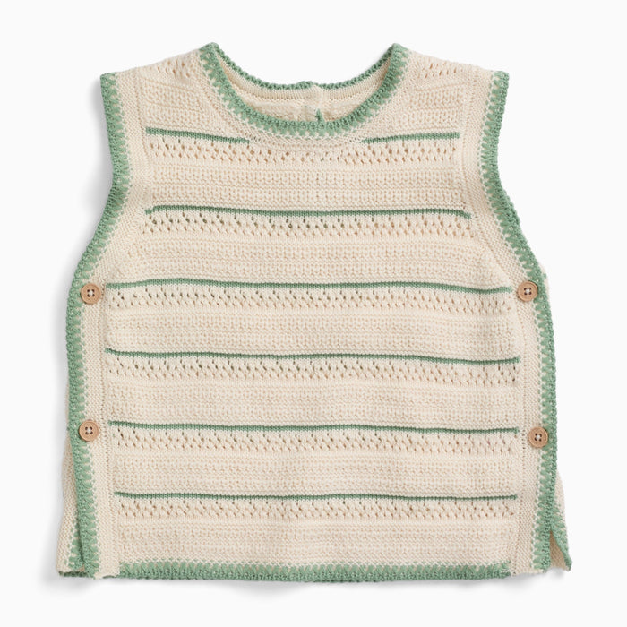 Striped Pointelle Knitted Top