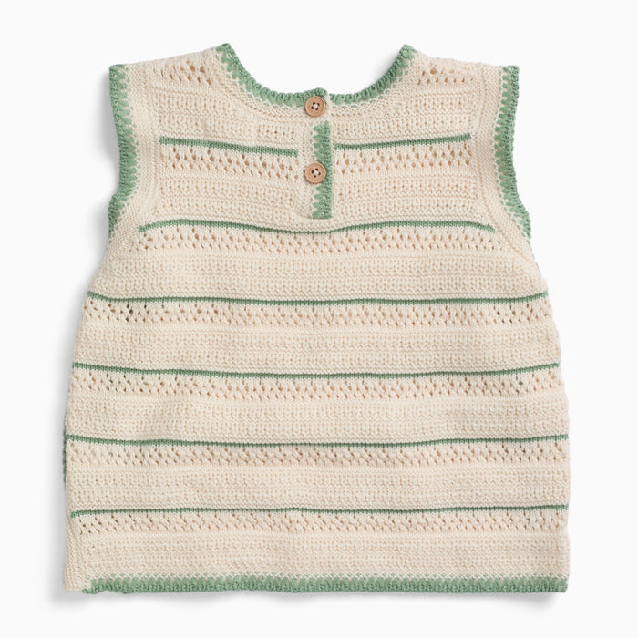 Striped Pointelle Knitted Top
