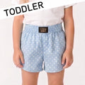 TD-SH-1010 Light Blue Mini Polka Dot TODDLER SHORT
