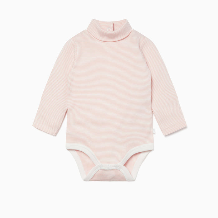 Turtleneck Bodysuit - Blush Stripe