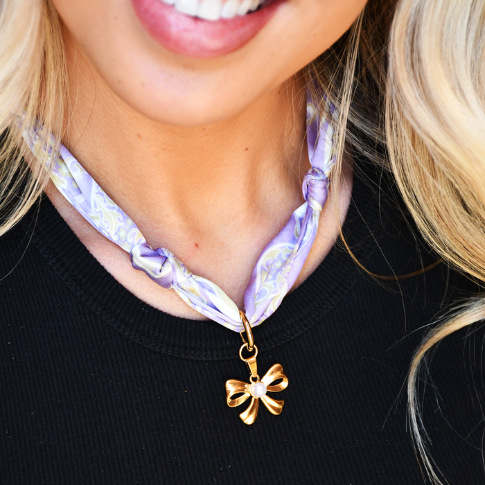 TW-1010 SCARF NECKLACE WITH CHARM