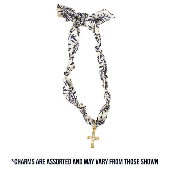 TW-1015 SCARF NECKLACE WITH CHARM