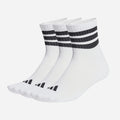 Vớ Thể Thao Adidas 3 Stripes Cushioned Sportswear Mid Cut 3 Pair Pack - Trắng - Supersports Vietnam