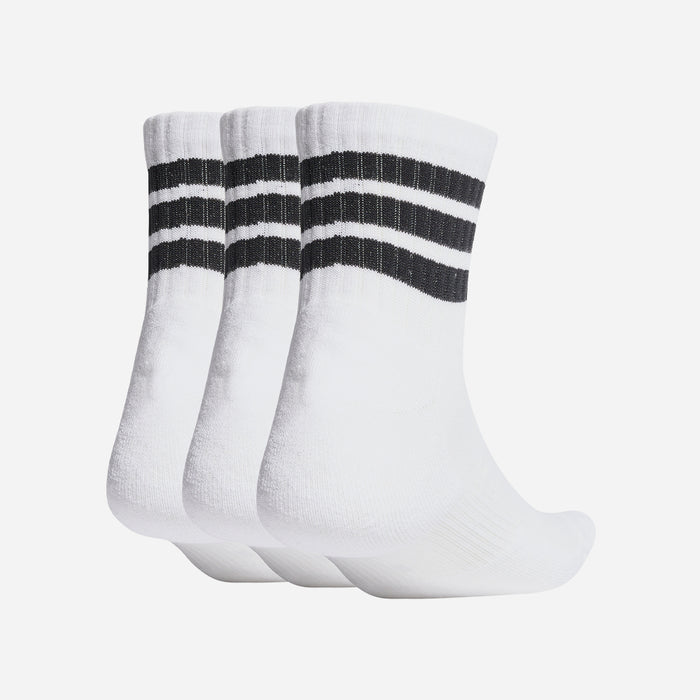 Vớ Thể Thao Adidas 3 Stripes Cushioned Sportswear Mid Cut 3 Pair Pack - Trắng - Supersports Vietnam