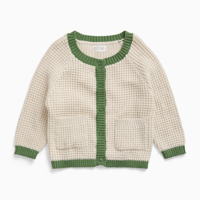 Waffle Button Down Knitted Cardigan