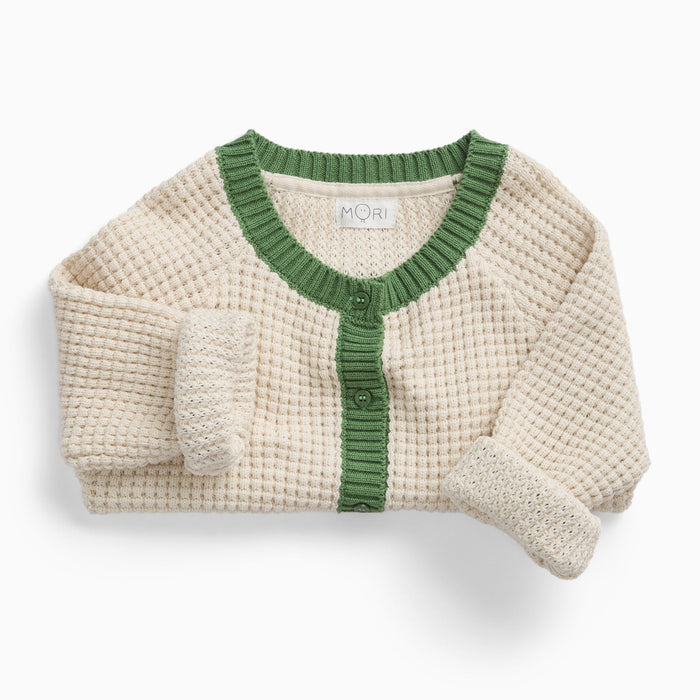 Waffle Button Down Knitted Cardigan