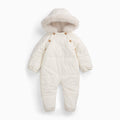 Water Repellent  Padded Snowsuit - Ecru