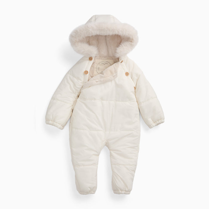 Water Repellent  Padded Snowsuit - Ecru