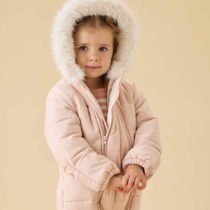 Water Repellent  Padded Snowsuit - Pink