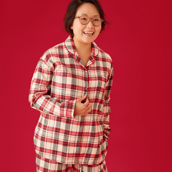 Women's Check Button Up Pajama Set
