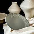 Yukiko Wada Dessert Plate in Blue Gray & Gold